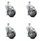 Service Caster 4 Inch Thermoplastic Rubber Swivel 12mm Threaded Stem Caster Set with Brake SCC-TS20S414-TPRB-TLB-M1215-4 - alternate 1